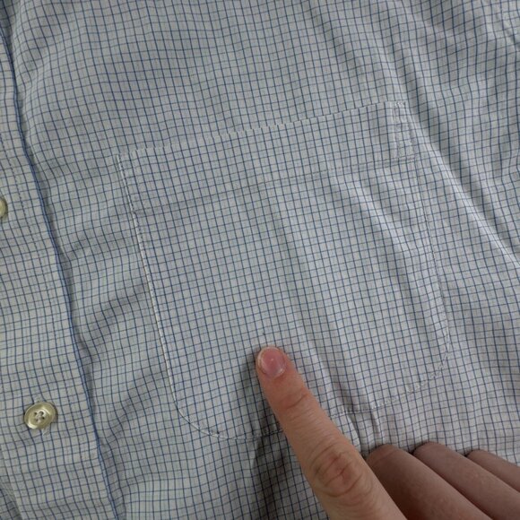 Brooks Brothers STRETCH Blue Check Long Sleeve Cotton Button Up 16.5 34/35 Slim - Picture 13 of 15